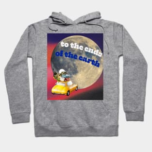 To the Ends of the Earth - Psychedelic Moon Travel Collage Hoodie